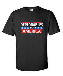 100% Cotton T Shirts Brand Clothing Tops Tees Deplorables for America Trump 2017 Political Sarcastic Funny T Shirt