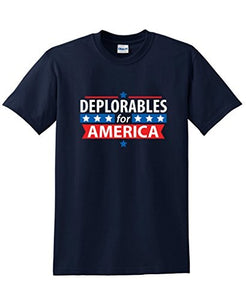 100% Cotton T Shirts Brand Clothing Tops Tees Deplorables for America Trump 2017 Political Sarcastic Funny T Shirt