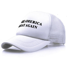 Load image into Gallery viewer, Mesh Summer MAKE AMERICA GREAT AGAIN Print Trucker Caps Donald Trump Men Women High Quality Flat Bill Snapback Hats Breathable