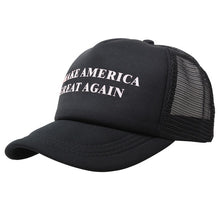 Load image into Gallery viewer, Mesh Summer MAKE AMERICA GREAT AGAIN Print Trucker Caps Donald Trump Men Women High Quality Flat Bill Snapback Hats Breathable