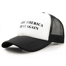 Load image into Gallery viewer, Mesh Summer MAKE AMERICA GREAT AGAIN Print Trucker Caps Donald Trump Men Women High Quality Flat Bill Snapback Hats Breathable