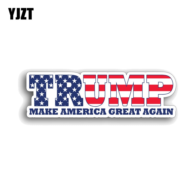 YJZT 15CM*4CM American Trump Make Great Again Creative Reflective Automotive Car Sticker 12-0570