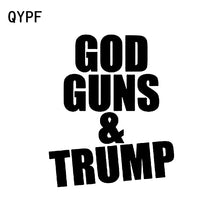 Load image into Gallery viewer, QYPF 12CM*14.8CM GOD GUNS &amp; TRUMP Personality Decoration Car Sticker Decal Black Silver Vinyl C15-2774