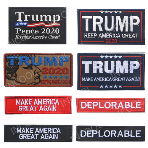 Embroidery Patch Trump Keep American Great 2020 Tactical Military Morale Patches Emblem Applique Deplorable Embroidered Badges