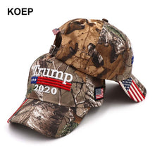 Load image into Gallery viewer, Donald Trump 2020 Cap Camouflage USA Flag Baseball Caps Make America Great Again Snapback President Hat Embroidery Wholesale